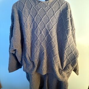 Old Navy Gray Textured Crew Neck Sweater